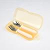 Nuevo Producto Transfronterizo Bebé Silicona Grado Alimenticio Acero Inoxidable 316 Entrenamiento Comida Tenedor Cuchara Juego de Vajilla Tenedor Cuchara