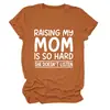 Criando a mi Mamá Amazon Ebay Sitio Independiente Comercio Exterior Transfronterizo Cómoda Sencilla Camiseta de Mujer de Cuello Redondo Manga Corta