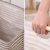 Cesta de ropa sucia de algodón y lino, cesto de ropa sucia para el hogar, cesta de lavandería de tela plegable y portátil, cesta de almacenamiento impermeable para dormitorio y baño con asa de madera