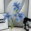 Lírios Brancos Pequenos Flor Artificial Impressa em 3D Simulada para Decoração de Casamento, Decoração de Casa e Atacado de Comércio Exterior Lírios Falsos