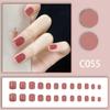 Cor sólida simples Nail Art Advanced Sense removível branco acabado 24 Nude preto branco vermelho vestido armadura