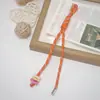 Llavero de Cuerda Tejida con Cuentas de Bloques de Color de Moda Nuevo Cordón Colgante Versátil para Bolso Mochila de Estudiante Adorno