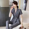 Ropa de trabajo para recepción de joyería, traje ajustado, traje profesional de verano, manga corta, conjunto occidental, pantalón y falda, vestido de moda para mujer.