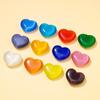 Talla de Piedra Ojo de Gato en Forma de Corazón de Cristal Natural, Artesanías de Cristal de Piedra Ojo de Gato Verde en Forma de Corazón Colorido, Pieza para Sostener en la Mano