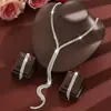 Novo Conjunto de Joias Colar e Brincos com Franja de Corrente de Garra, Joias de Luxo Leve de Alta Qualidade para Festa com Strass Ecológicas para Mulheres, Para Usar em Camadas