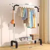 Cabideiro Simples de Chão para Quarto de Casa, Varal Retrátil Interno, Cabide, Varal de Varanda, Doméstico