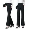 Pantalones de Traje Elásticos Elegantes para el Trabajo con Ligero Acampanado para Mujer 2026 Primavera y Otoño Nuevos de Cintura Alta Levanta Glúteos de Moda Casual Acampanados