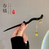 Pente de franja floral estilo antigo para mulheres, novo pente moderno estilo chinês para coques, pente simples Hanfu cheongsam, acessório de cabelo, ornamento de cabelo