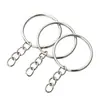 Chaveiro de 25mm com pingente de chave de corrente de quatro seções, chaveiro com fecho lagosta, pino de olhal e corrente para pendurar boneca