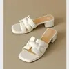 Sandalias de vestir sin cordones 2026 Primavera y Otoño Nuevos Estilo Hada Retro Francés Tejidas de Tacón Alto para Mujer Uso Diario