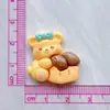 Accesorios de Resina, Pasadores Hechos a Mano Infantiles para DIY, Llaveros, Pegatinas para Papelería, Comida de Dibujos Animados, Decoraciones de Oso de Mantequilla