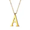 Collar con Letra Capital de Acero Inoxidable Collar con Letra de Acero Dorado Oro Rosa Collar con Letra de Acero Inoxidable Nba