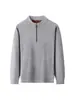 Sudadera con media cremallera para hombre Yingao, forro polar para otoño e invierno, cálida, estilo "old money", prenda exterior simple de manga larga