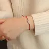 Pulsera Roja de Plata Pura S999 para Mujer, Diseño Sencillo de Tejido Hecho a Mano, Ajustable y Apilable, Cuerda Roja Versátil para Parejas