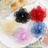10cm Flor de Organza Acessórios DIY Tecido Borda Queimada Flor Tridimensional Feita à Mão Acessórios para Headwear Acessórios para Roupas Atacado