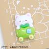 Lindo gatito de manzana verde de dibujos animados crema pegamento accesorios agujero zapatos hebilla material resina accesorios DIY joyería horquilla