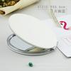 Espelho Pequeno Dobrável de Couro PU Portátil Estilo Ins Mini Retangular Branco Redondo Oval Pequeno Espelho de Maquiagem
