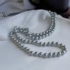 Perlas Shijia Nudadas de Color Cáñamo Genuino de 120 cm y 8 mm, Collar Versátil, Cadena para Suéter, Estilo Simple