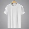 Camiseta Informal Nueva de Verano 2025 para Hombre, de Manga Corta, Moderna, Versátil, de Media Manga, Tejido de Seda Helada, Secado Rápido