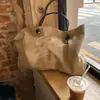 Bolsa Tote de Gran Capacidad con Estampado de Letras 2025 Bolsa de Lona de Algodón y Lino para Vacaciones Bolso de Hombro Bolso de Mano