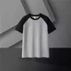 Nova Camiseta Tendência Verão Retrô Estilo Americano Marca Patchwork Color-Blocking Manga Curta Raglan Meia-Manga Masculina 2025