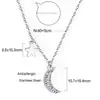 Colar com Pingente de Lua Mais Vendido Transfronteiriço Design Ins com Corrente de Clavícula de Diamante Colar de Aço Inoxidável Banhado a Ouro 18K para Mulheres