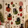 Amazon Venda Quente Transfronteiriça Cortinas com Impressão Digital Série de Natal Decoração de Casa Cortinas Blackout SHIEN Dropshipping