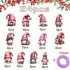 Conjunto de 24 peças decorações de gnomo de Natal pingente de feriado etiqueta de Papai Noel festa pequena lembrancinha decoração de árvore de Natal