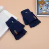 Guantes de Punto Gruesos para Hombre con Dedos Cubiertos y Flip-Top para Escribir en la Oficina, Guantes Gruesos Cálidos de Color Sólido sin Dedos para Exteriores