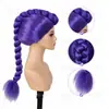 Peluca Púrpura Trenzada Gruesa en Stock Set Completo para Fiesta Actuación en Escenario Peluca de Fibra Sintética Venta al por Mayor
