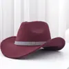 Venda Quente Transfronteiriça Chapéus de Festa de Feriado Outono e Inverno para Homens e Mulheres Chapéus Elegantes de Jazz Chapéus de Aba Curva Chapéus de Cowboy Ocidentais