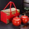 Envase de Caja de Regalo de Cerámica Estilo Chino de Gama Alta para Té de Dragón y Fénix, Frasco Sellado Grande, Dulces de Boda, Recuerdo de Boda Rojo