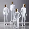 Modelo masculino para vitrine de loja de roupas, rosto galvanizado, manequim masculino de corpo inteiro, manequim de exposição