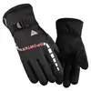 Guantes de Invierno para Hombre con Forro Polar, Guantes de Cuero Engrosados, Cortavientos, Resistentes al Frío, Cálidos, Adecuados para Ciclismo y Motociclismo, Impermeables, Cortavientos y Cálidos