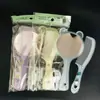 M66 Bolsado Bonito Mango Espejo Peine Set Peine Pequeño Espejo de Maquillaje Niñas Viaje Espejo Portátil Regalo 2 Yuan