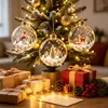 Nuevo producto transfronterizo: bola de cristal, adorno de bola transparente de muñeco de nieve para árbol de Navidad, decoración de ambiente festivo para el hogar