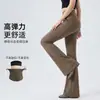 Estilo Novo Outono e Inverno Calças Boca de Sino Shark de Corte Flare Cintura Alta Emagrecedoras Calças Boca de Sino Levanta Bumbum Calças de Yoga Barbie Justas Elásticas Casuais