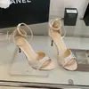 Sandálias de Salto Alto com Pedrarias Mi Ting para Mulheres, Novo Verão 2026 Versátil Salto Fino Design Elegante Sandálias Estilosas