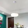 Lámpara de techo de diseñador italiano, lámpara de techo simple para dormitorio, luminaria circular de vidrio de jade blanco crema