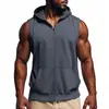 Chaleco con Cremallera sin Mangas Holgado Transpirable con Bolsillo de Verano Transfronterizo Estilo Americano para Entrenamiento Deportivo Fitness para Hombres 2026