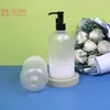 Botella de Plástico Escarchado Gradiente de 500ml con Dispensador Sub-empaque Botella para Champú Loción Corporal Sub-empaque de Loción Corporal