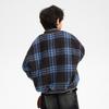 Jaqueta Esportiva de Baseball de Lã Xadrez Estilo Coreano de Inverno para Meninos 2025 Nova Roupa Infantil Jaqueta de Algodão Engrossada
