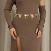Accesorios de Moda Transfronterizos Europeos y Americanos, Nueva Cadena de Cintura de Metal con Forma de Corazón Elegante, Accesorio de Cinturón Versátil y Elegante