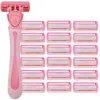 Navaja de afeitar manual de 6 capas para mujer, Rasuradora para depilación de todo el cuerpo para axilas y vello de las piernas, Incluye 36 cuchillas