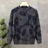 Suéter Grueso de Dibujos Animados de Corte Holgado para Hombre, Ropa de Punto Moderna Estilo High Street, Nuevo Suéter Grueso de Punto para Hombre Invierno 2026