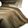 Juego de ropa de cama de cuatro piezas de color sólido, 100 unidades, doble capa, 500 hilos, algodón de fibra larga, tacto de lujo ligero de alta gama, sábana, funda de edredón, algodón puro, ropa de cama de algodón