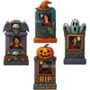 Placa Popular de Halloween Transfronteiriça, Placa Decorativa de Halloween em Forma de Lápide para Jardim Externo e Quintal