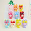 Conejo con Lazo de Dibujos Animados Accesorios de Resina para Bebés DIY Colgante Muñeca de Caja Sorpresa de Moda Linda Adornos Pequeños Venta al por Mayor