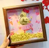 Adorno Chapado en Oro de 999 con Marco Dorado para Atraer Riqueza y Prosperidad, Pieza de Exhibición para Generar Dinero al Instante para Escritorio de Oficina, Regalo de Negocios