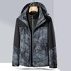 Jaqueta de Inverno para Trabalho com Logo Impresso Três em Um Forrada com Fleece Espessada à Prova de Vento Bordada com Estampa